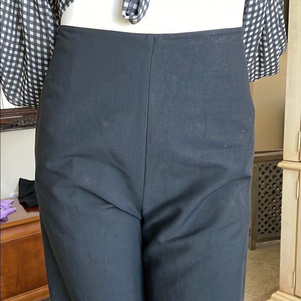 Krizia High Rise Flat Front Wide Leg Minimalist Design Pant Made in Italy NWT 8 - Picture 2 of 14